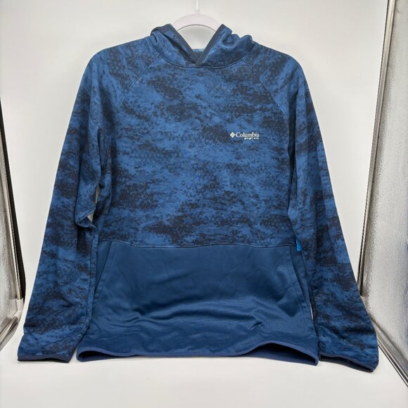 NWT Mens Small Blue & Black Columbia PFG™ Super Terminal Fleece Pullover Hoodie - Picture 4 of 11
